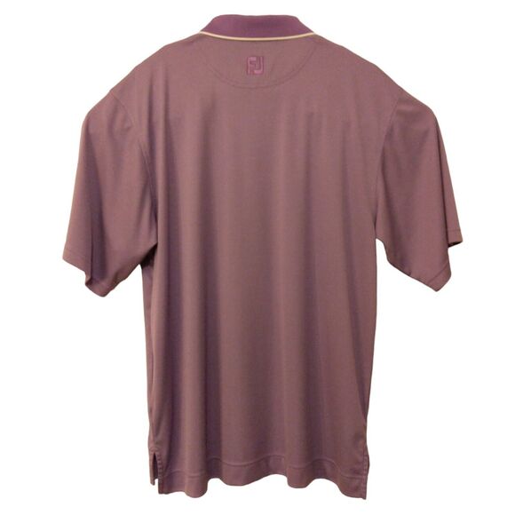 Footjoy FJ golf polo shirt Men's M Medium Short Sleeve purple collared polyester - Picture 2 of 8